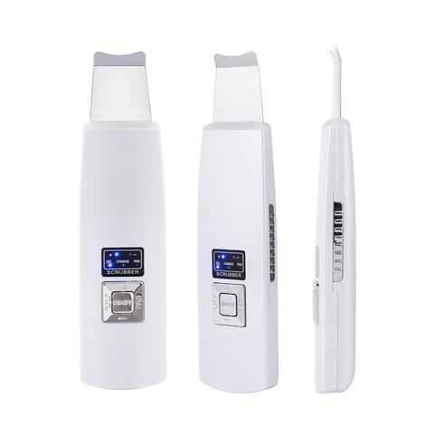 LYVA Pore Spatula ultrasonic skin scrubber, three views