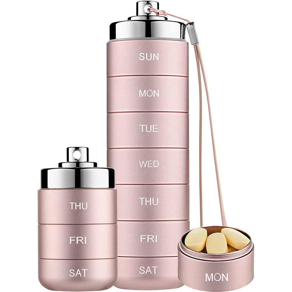 LYVA Stackable Travel Pill Organizer in rose gold