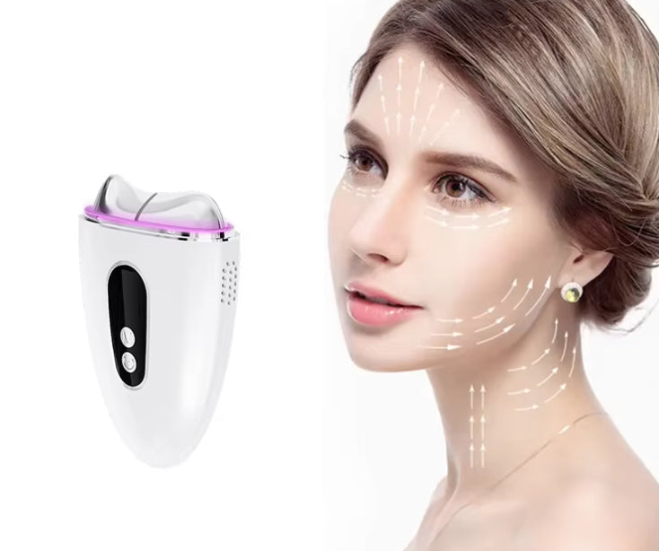 Glide direction on cheeks, jaw and neck