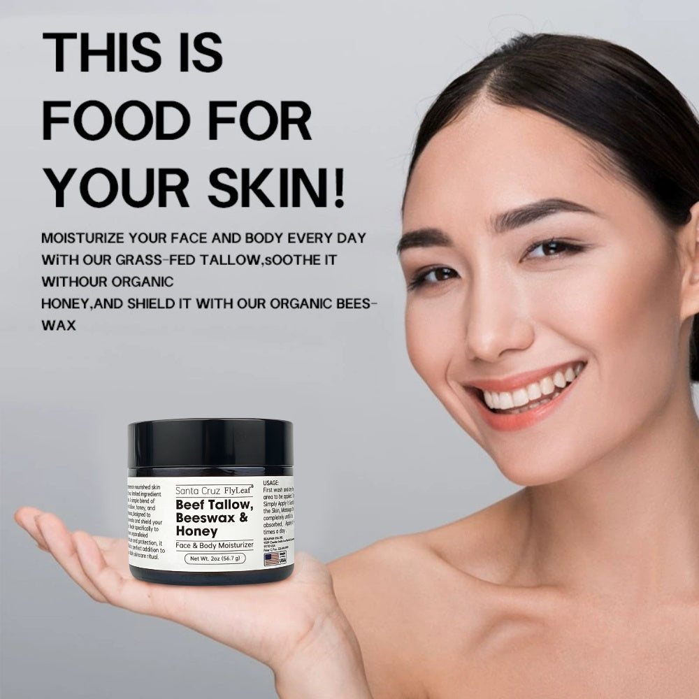 LYVA Beef Tallow Face Cream open jar showing product