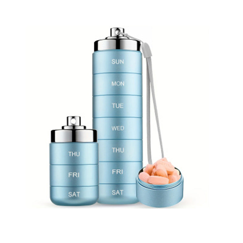 LYVA Stackable Travel Pill Organizer in light blue
