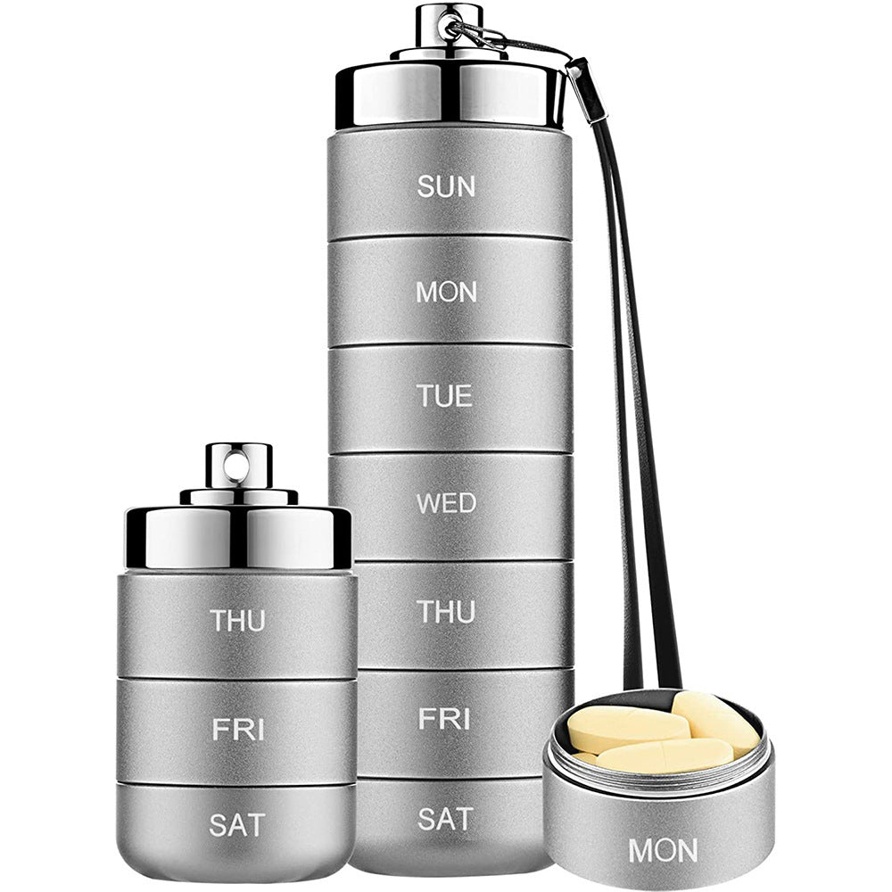 LYVA Stackable Travel Pill Organizer in silver