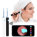 Woman using the LYVA HD Ear Camera with the live view on her phone